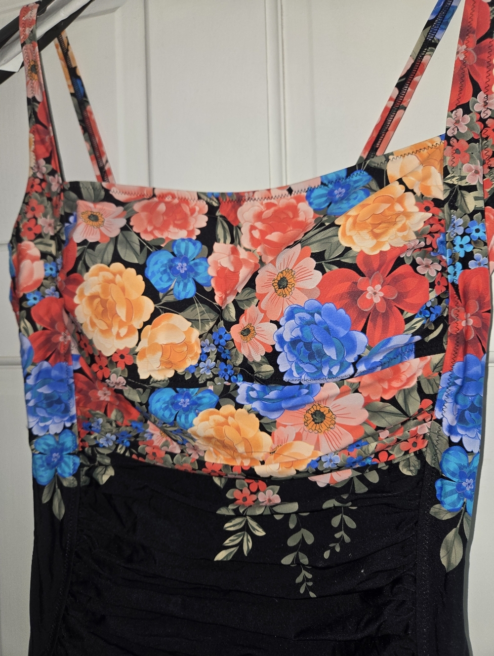 Johnny Was Floral Black One-Piece Swimsuit XL - Picture 6 of 6